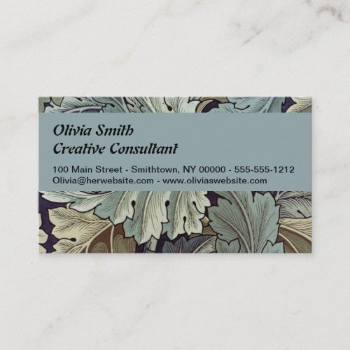 William Morris Acanthus Wallpaper Leaves Business Card