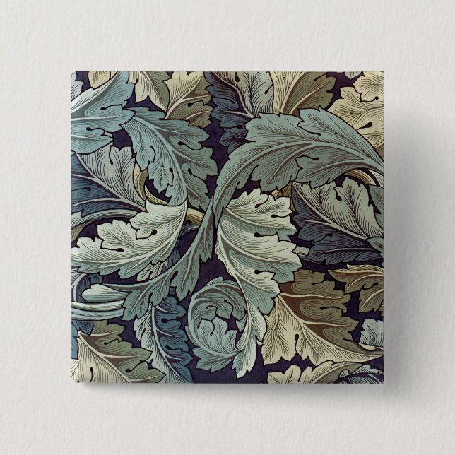 William Morris Acanthus Wallpaper Leaves Button (Front)