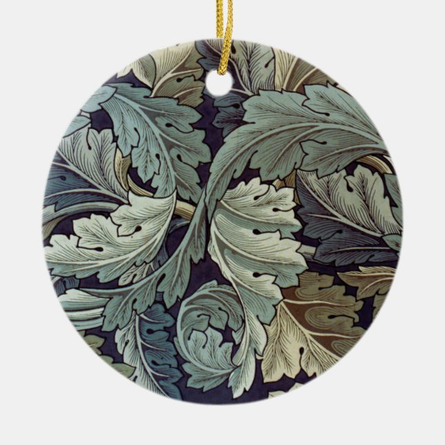 William Morris Acanthus Wallpaper Leaves Ceramic Ornament (Front)