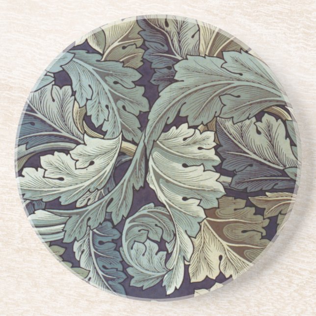 William Morris Acanthus Wallpaper Leaves Coaster (Front)