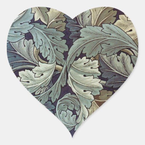 William Morris Acanthus Wallpaper Leaves Heart Sticker