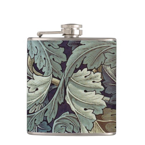 William Morris Acanthus Wallpaper Leaves Hip Flask