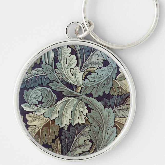 William Morris Acanthus Wallpaper Leaves Keychain (Front)