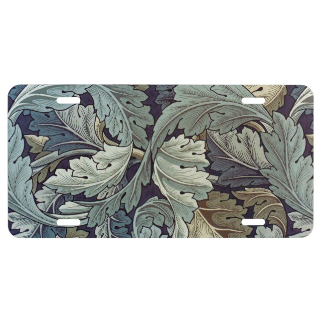 William Morris Acanthus Wallpaper Leaves License Plate (Front)
