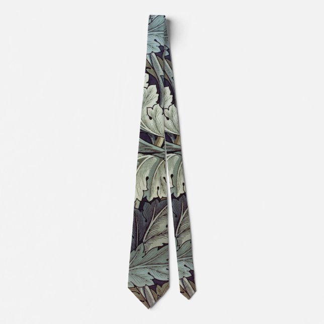 William Morris Acanthus Wallpaper Leaves Neck Tie (Front)