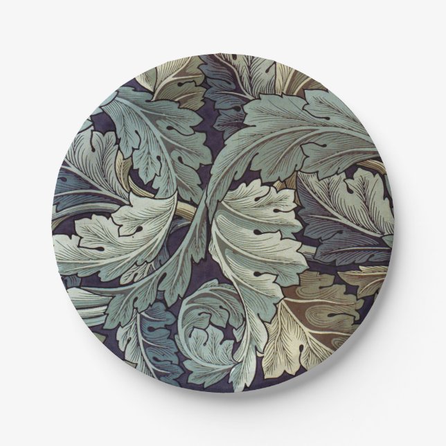 William Morris Acanthus Wallpaper Leaves Paper Plates (Front)