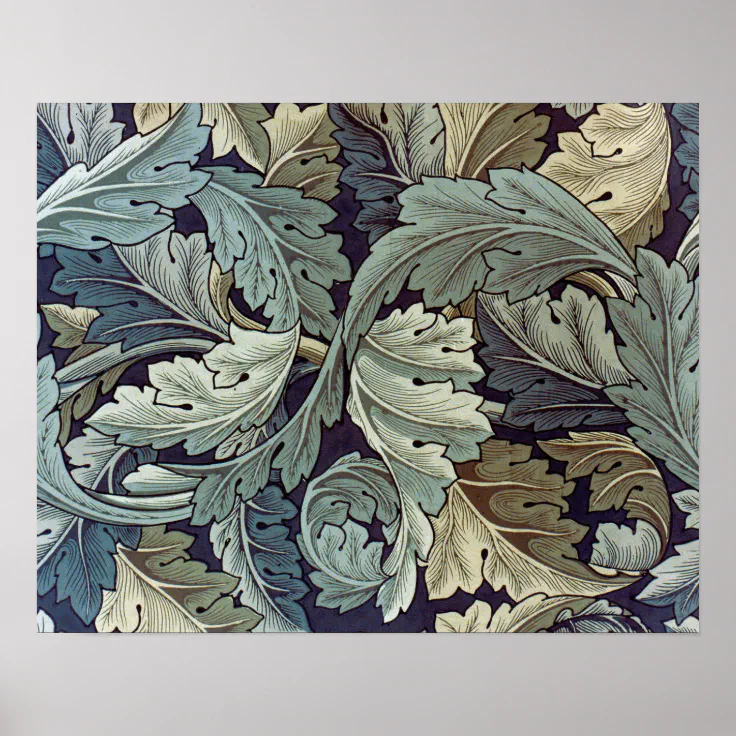 William Morris Acanthus Wallpaper Leaves Poster | Zazzle