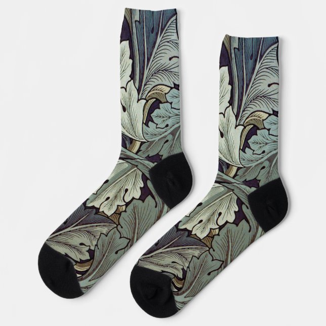 William Morris Acanthus Wallpaper Leaves Socks (Left)