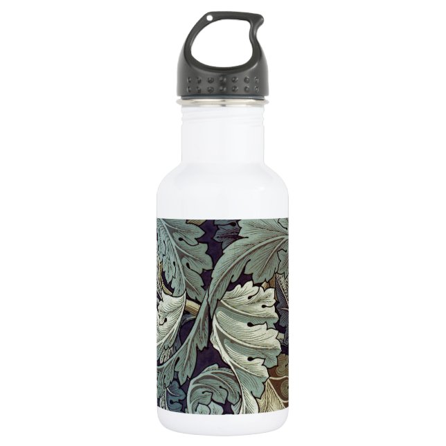 William Morris Acanthus Wallpaper Leaves Stainless Steel Water Bottle (Front)