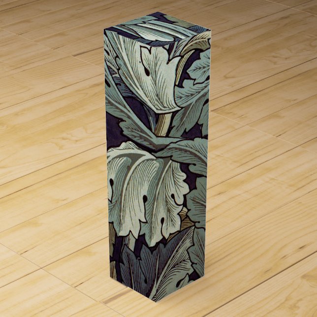 William Morris Acanthus Wallpaper Leaves Wine Box (Front)