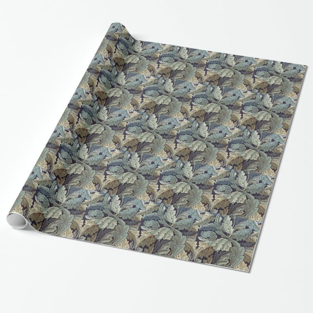 William Morris Acanthus Wallpaper Leaves Wrapping Paper (Unrolled)