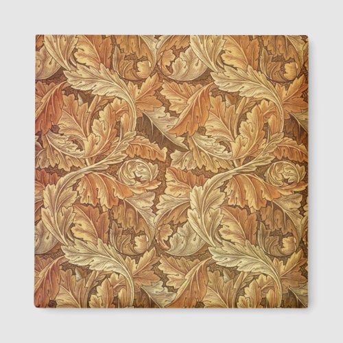 William Morris Acathus Brown Autumn Leaves Magnet