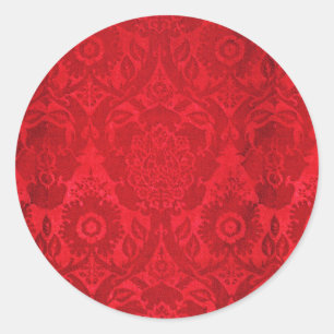 William Morris acorn embossed silk velvet pattern Classic Round Sticker