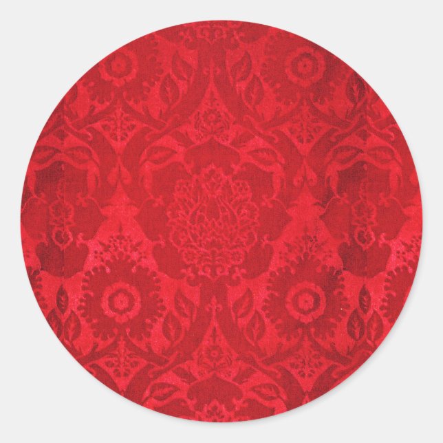  William Morris acorn embossed silk velvet pattern Classic Round Sticker (Front)