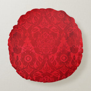 William Morris acorn embossed silk velvet pattern Round Pillow