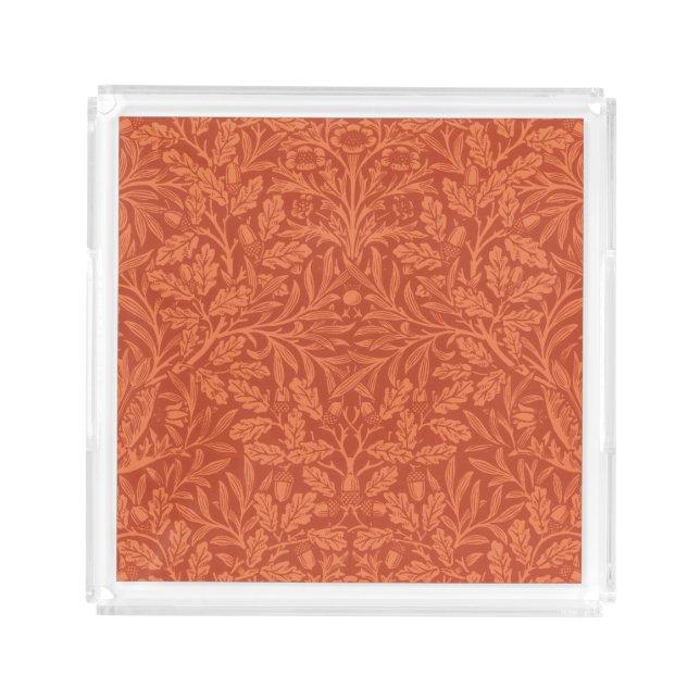 William Morris Acorn Wallpaper Nature Design Acrylic Tray (Front)