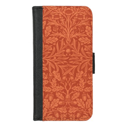 William Morris Acorn Wallpaper Nature Design iPhone 87 Wallet Case