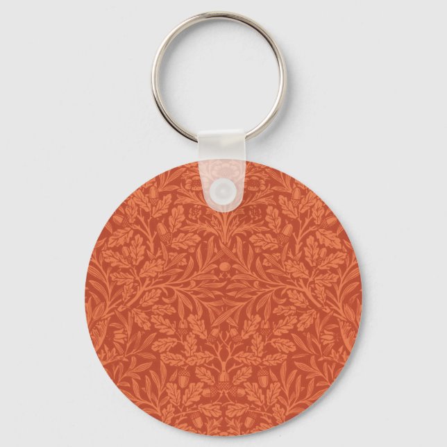 William Morris Acorn Wallpaper Nature Design Keychain (Front)