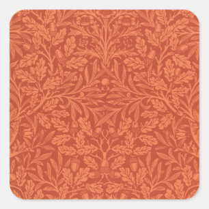 William Morris Acorn Wallpaper Nature Design Square Sticker
