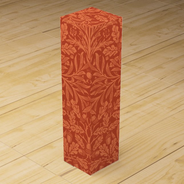 William Morris Acorn Wallpaper Nature Design Wine Box (Front)