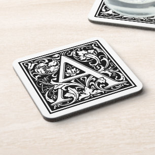 William Morris Alphabet “A” Drink Coaster