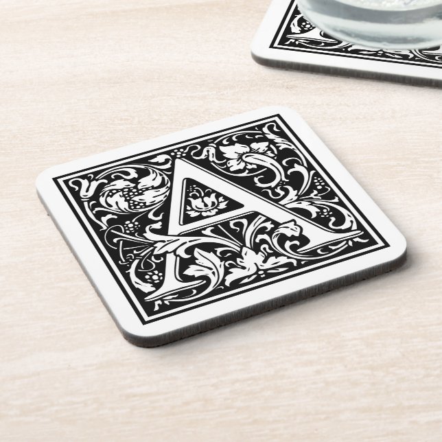 William Morris Alphabet “A” Drink Coaster (Left Side)