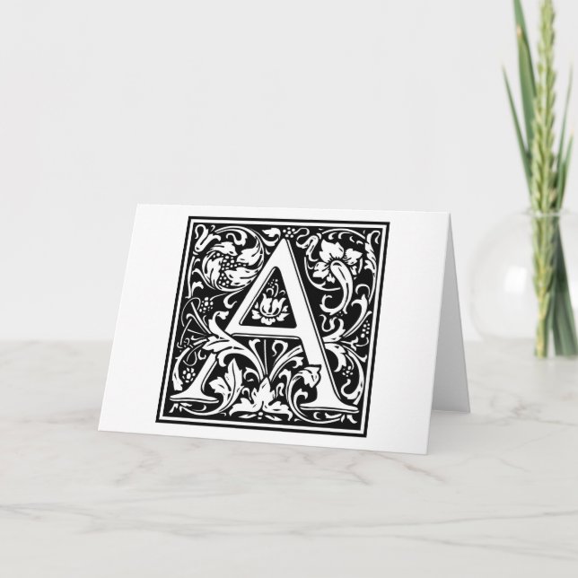 William Morris Alphabet “A” Note Card (Front)