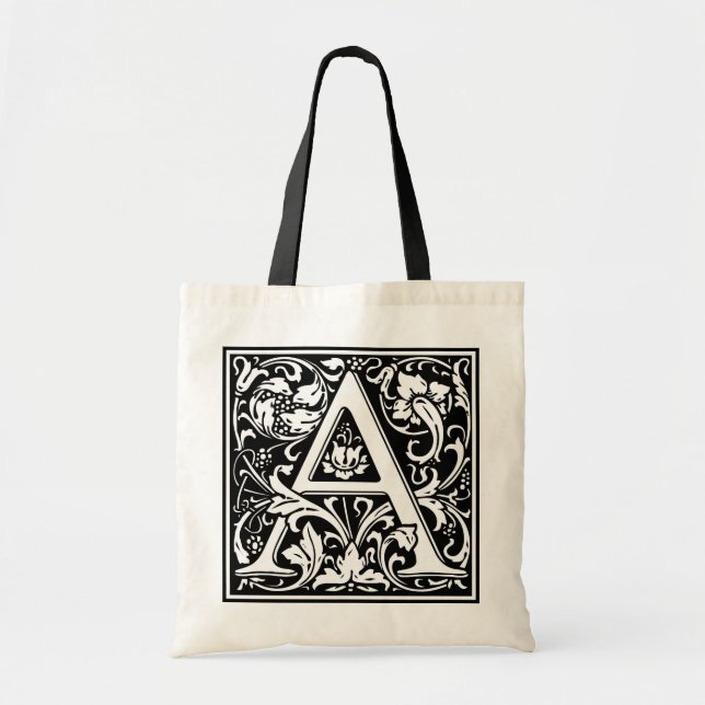 William Morris Alphabet “A” Tote Bag (Front)