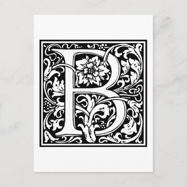 William Morris Alphabet “B” Postcard | Zazzle