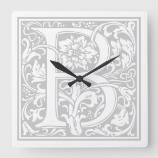 William Morris Alphabet “B” Square Wall Clock