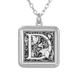 William Morris Alphabet “D” Silver Plated Necklace