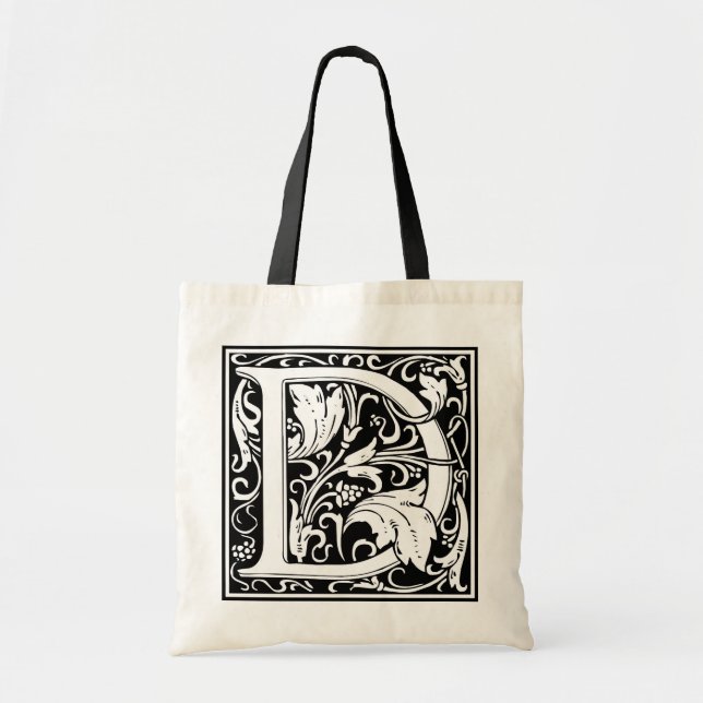 William Morris Alphabet “D” Tote Bag (Front)