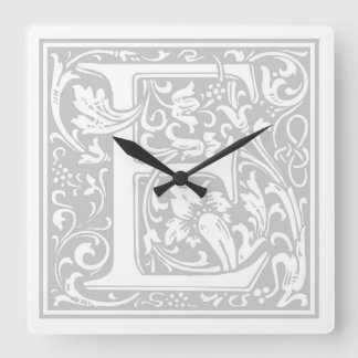 William Morris Alphabet “E” Square Wall Clock