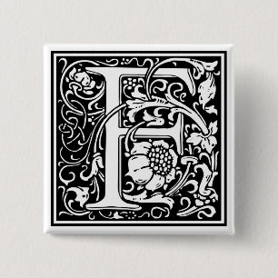 William Morris Alphabet “F” Button