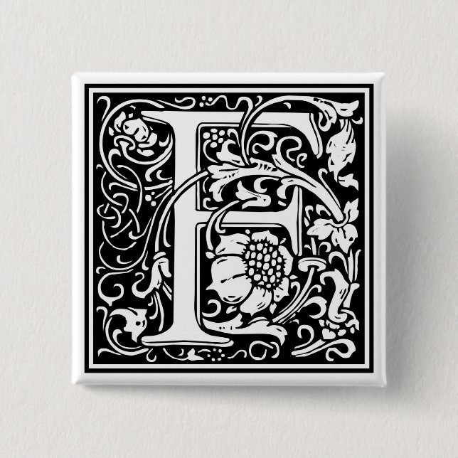 William Morris Alphabet “F” Button (Front)