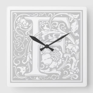 William Morris Alphabet “F” Square Wall Clock