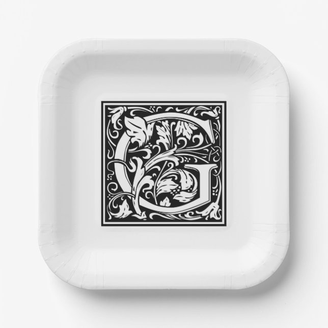 William Morris Alphabet “G” Paper Plates (Front)