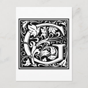 William Morris Alphabet “G” Postcard