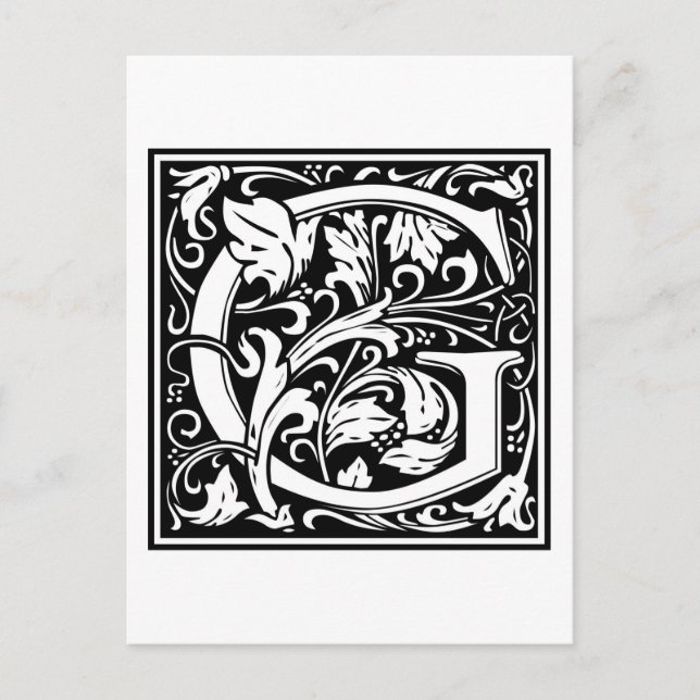 William Morris Alphabet “G” Postcard (Front)