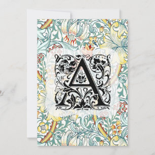 William Morris Alphabet Golden Lily Thank You Card
