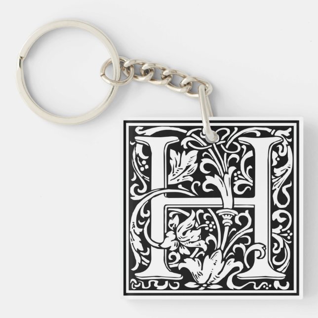William Morris Alphabet “H” Keychain (Front)