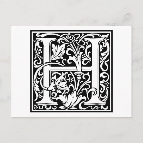 William Morris Alphabet H Postcard