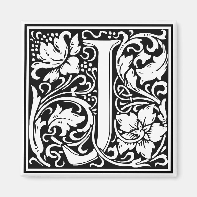 William Morris Alphabet “J” Magnet (Front)