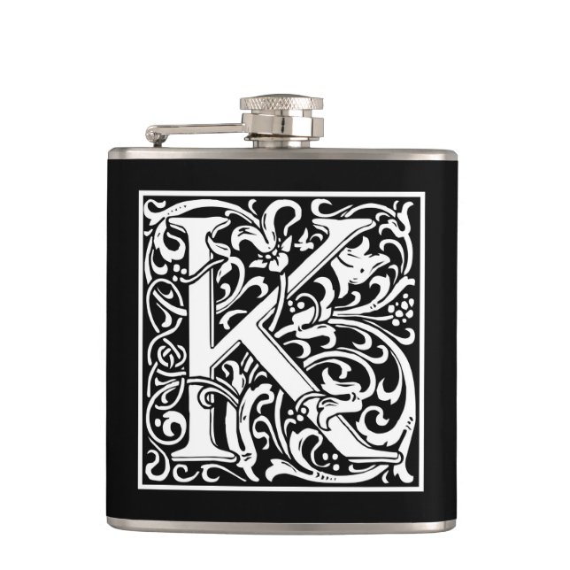 William Morris Alphabet “K” Flask (Front)