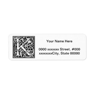 William Morris Alphabet “K” Label