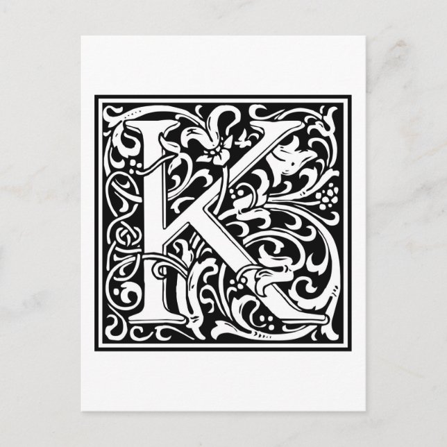 William Morris Alphabet “K” Postcard (Front)