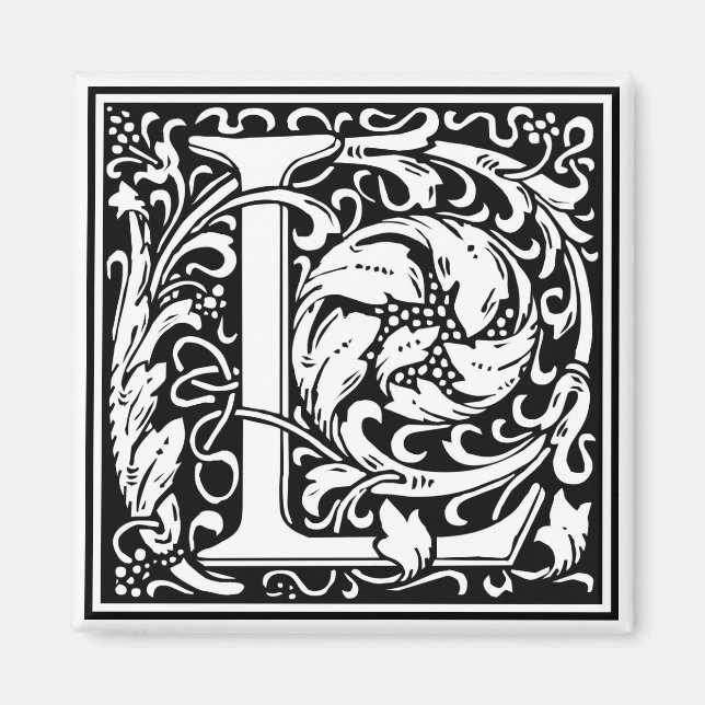 William Morris Alphabet “L” Magnet (Front)