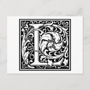 William Morris Alphabet “L” Postcard