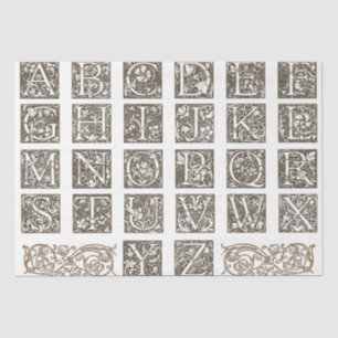 William Morris Alphabet Letters Vintage Decoupage Tissue Paper