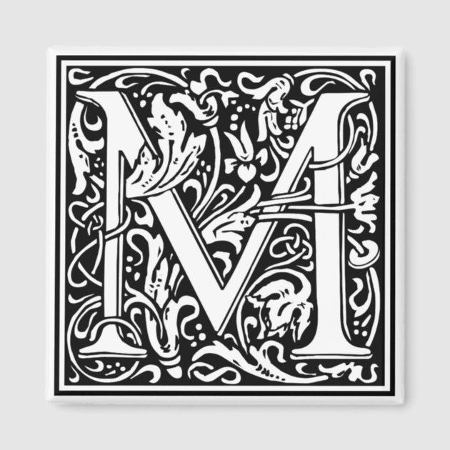 William Morris Alphabet “M” Magnet | Zazzle